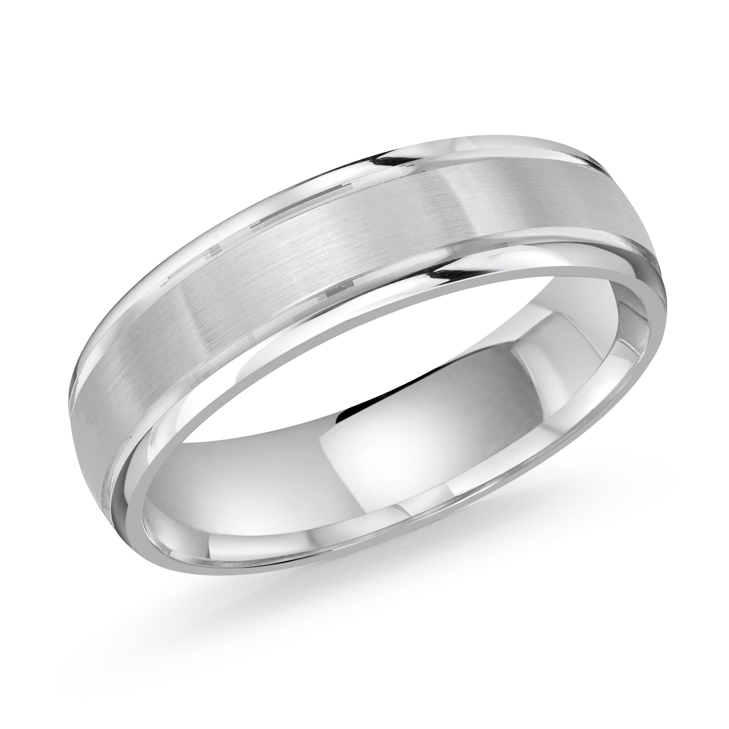 Men's 6mm Satin-finish Polished Edge Wedding Ring