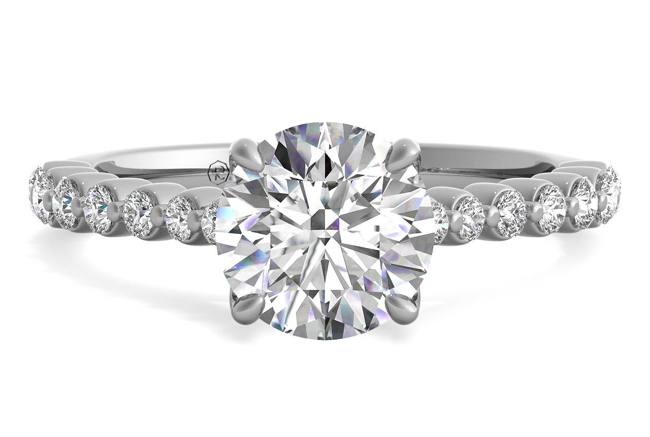 The Mikaela Round Cut Platinum Floating Diamond Engagement Ring