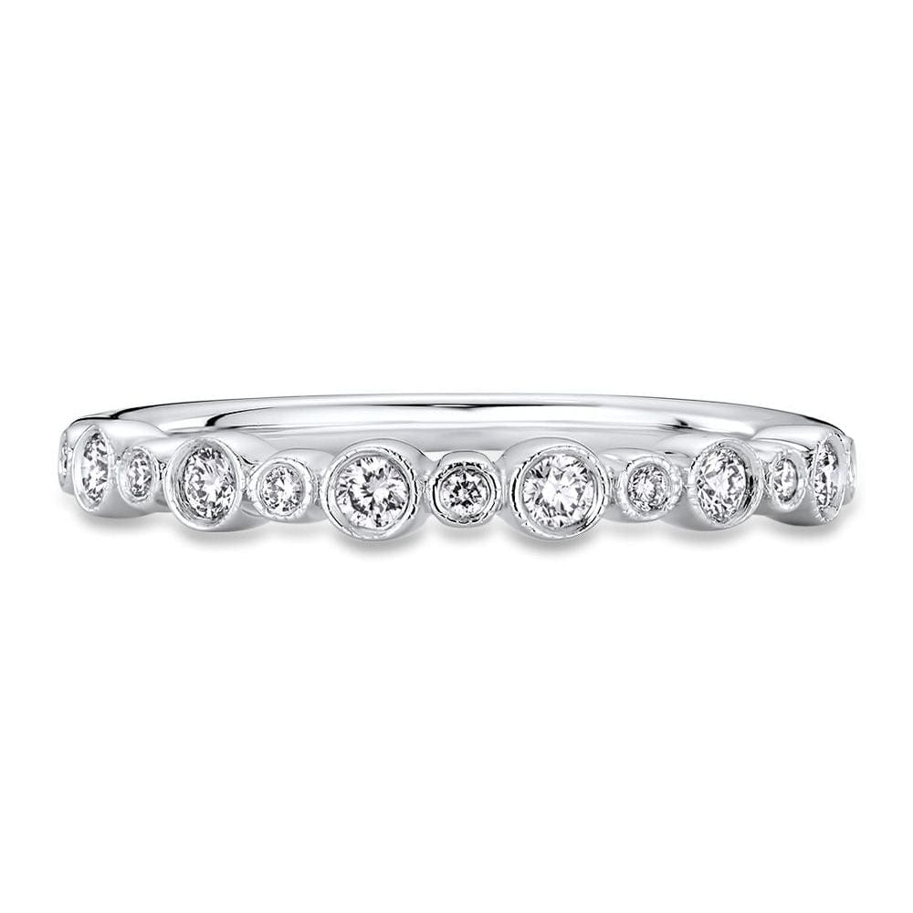 Women's 0.20 CTW Bezel-set Diamond Wedding Ring With Milgrain