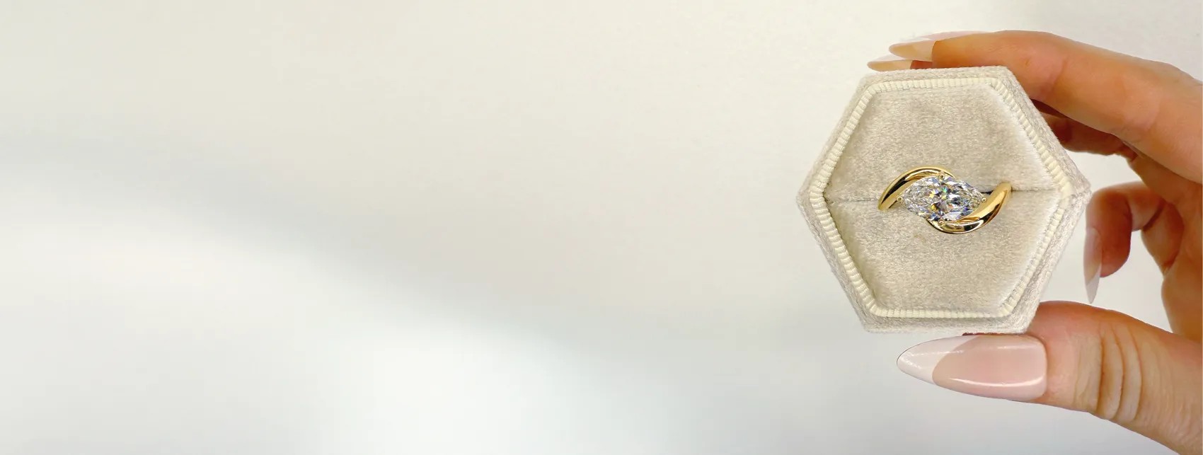 Close-up of handcrafted engagement ring 