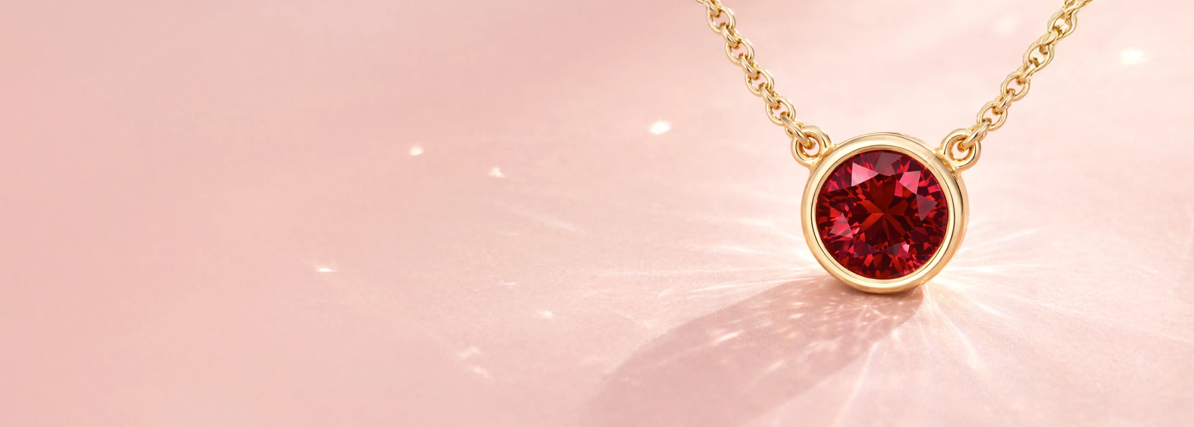 Yellow Gold Bezel Pendant with Ruby Center Stone