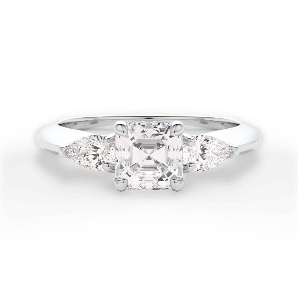 14kt White Gold/18kt White Gold/Platinum/asscher/top