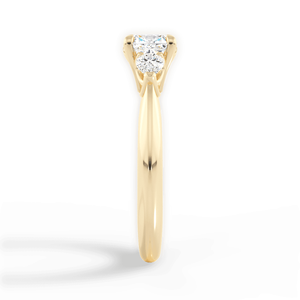 14kt Yellow Gold/18kt Yellow Gold/cushion/side