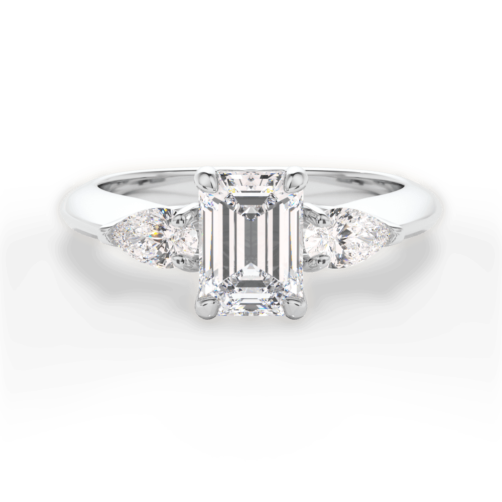 14kt White Gold/18kt White Gold/Platinum/emerald/top