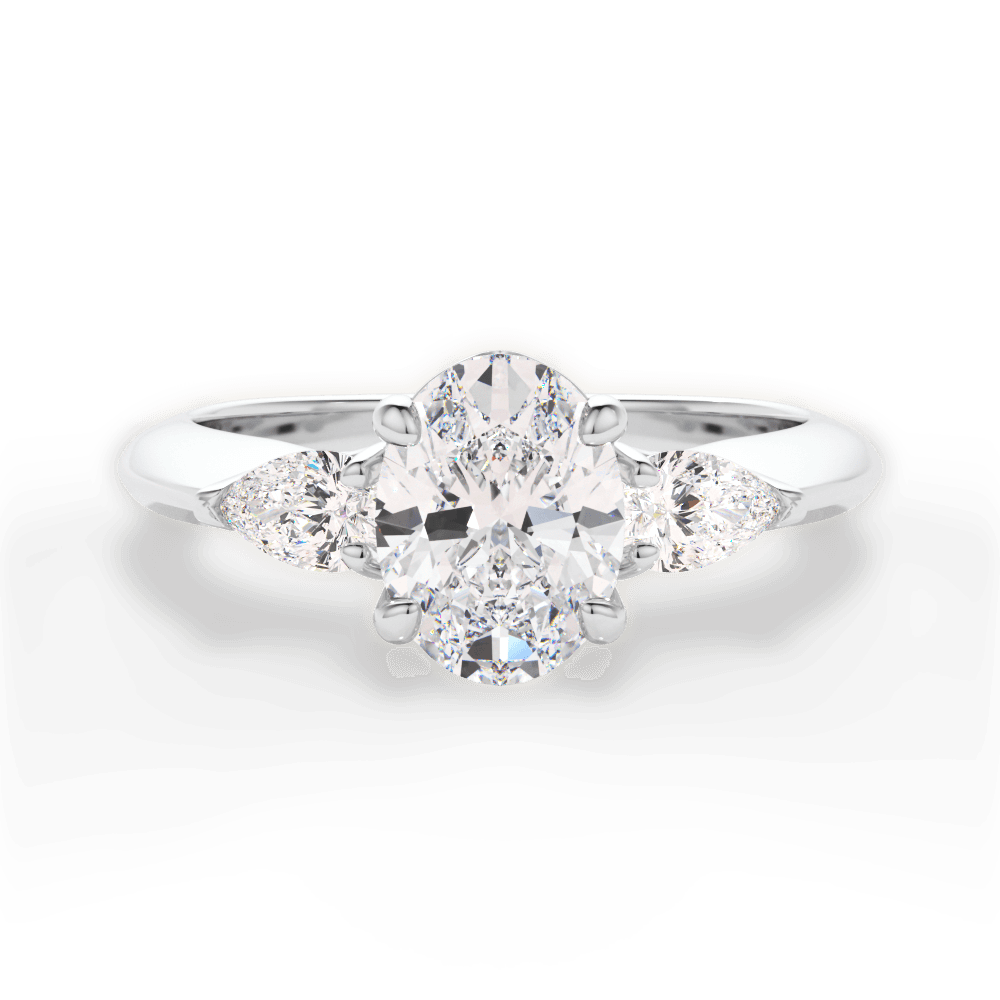 14kt White Gold/18kt White Gold/Platinum/oval/top