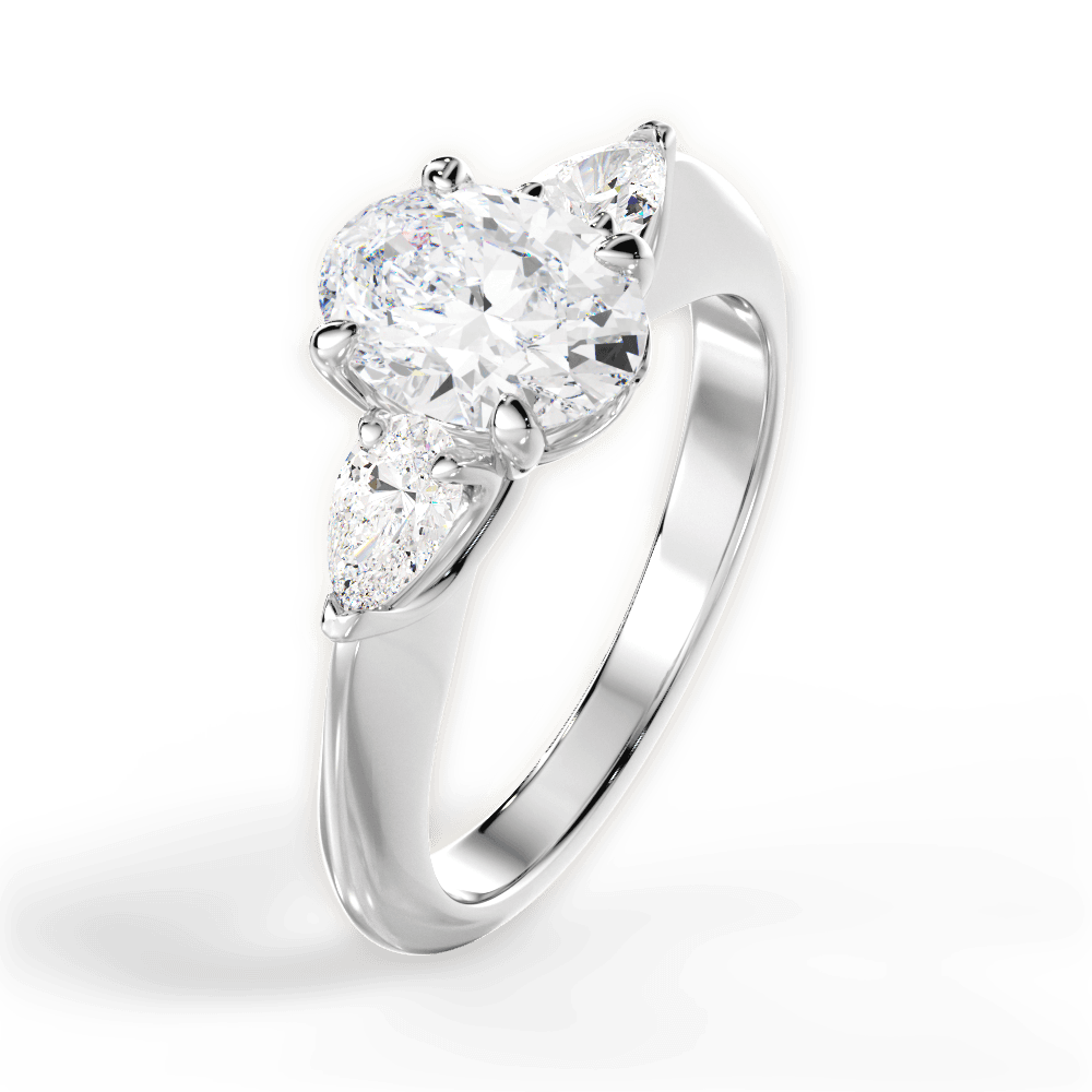 14kt White Gold/18kt White Gold/Platinum/oval/perspective