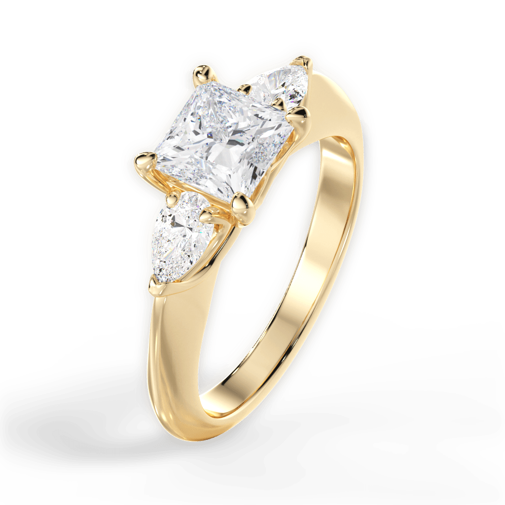 14kt Yellow Gold/18kt Yellow Gold/princess/perspective