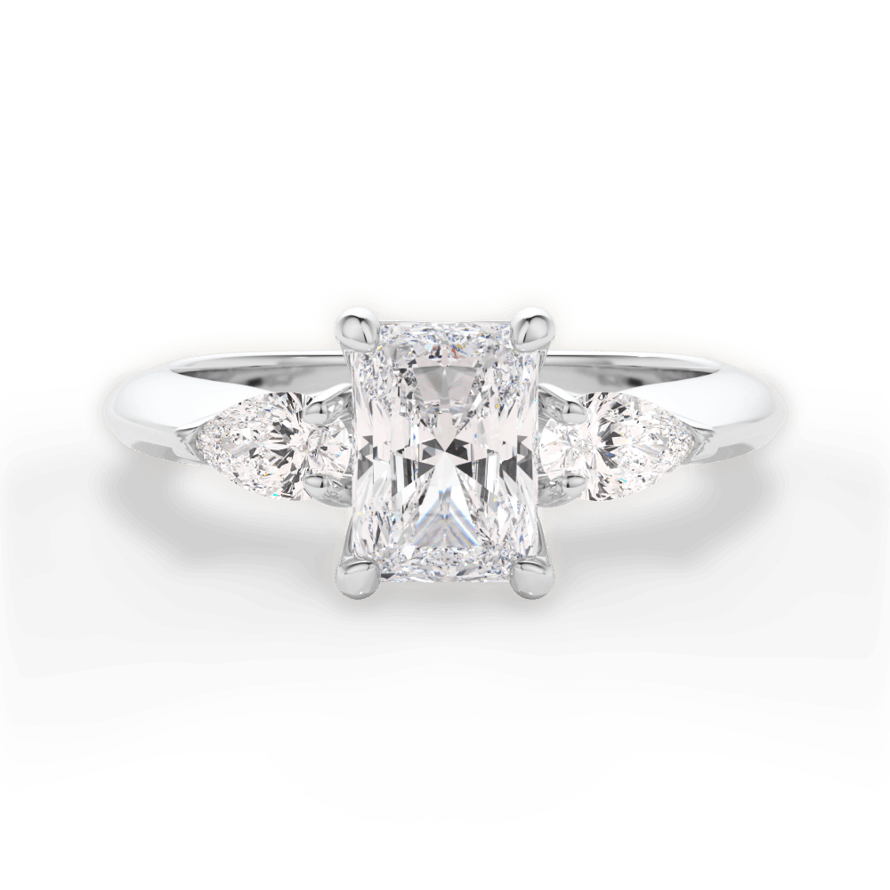 14kt White Gold/18kt White Gold/Platinum/radiant/top