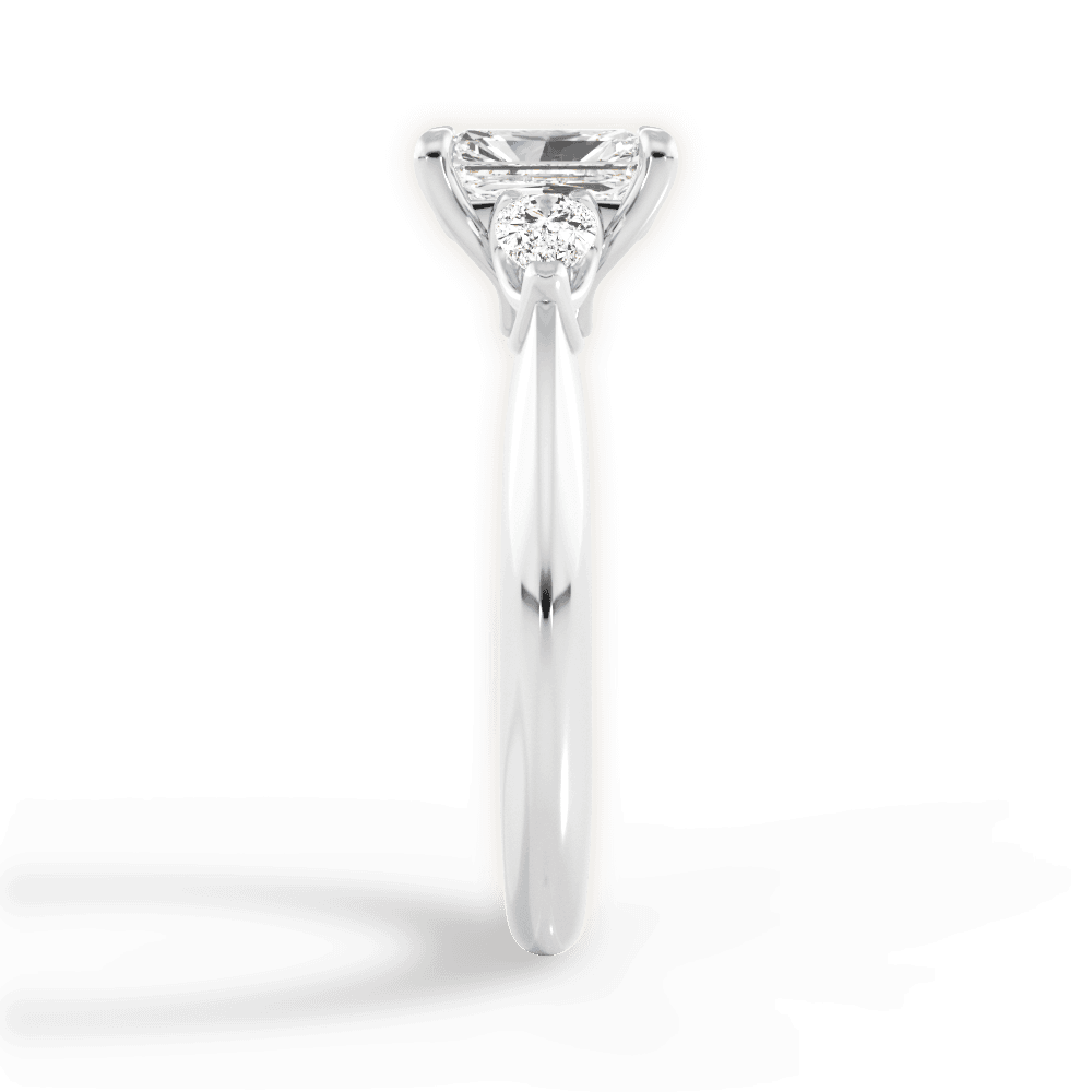 14kt White Gold/18kt White Gold/Platinum/radiant/side
