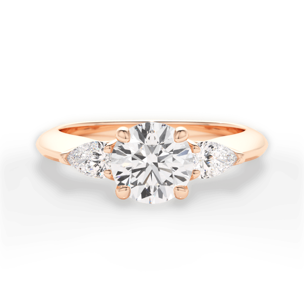 14kt Rose Gold/18kt Rose Gold/round/top
