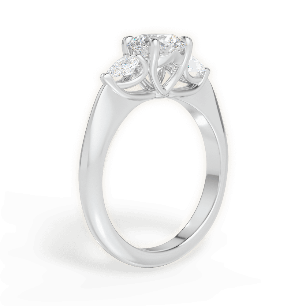 14kt White Gold/18kt White Gold/Platinum/round/front