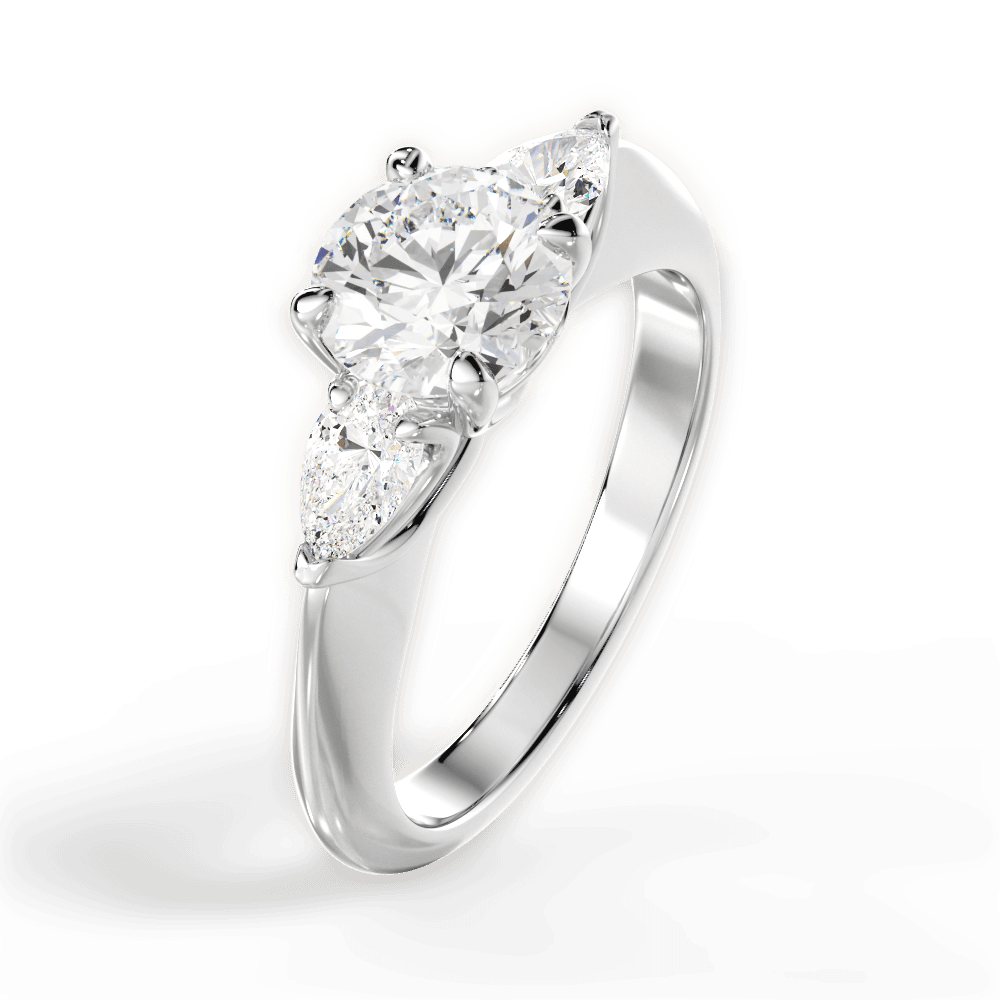 14kt White Gold/18kt White Gold/Platinum/round/perspective