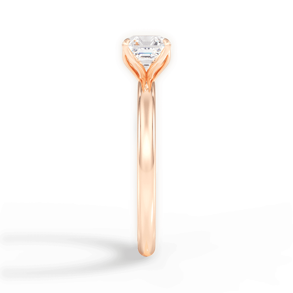 14kt Rose Gold/18kt Rose Gold/asscher/side