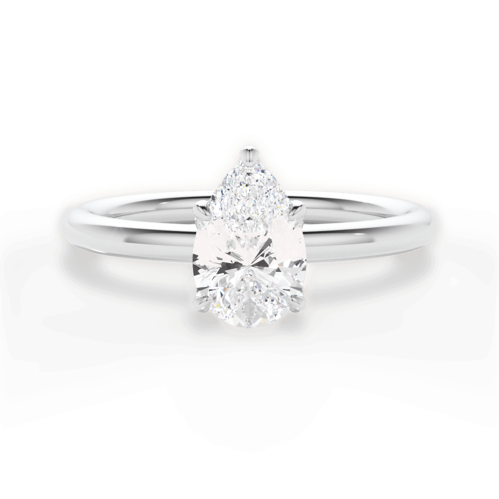 14kt White Gold/18kt White Gold/Platinum/pear/top