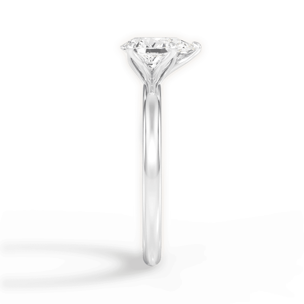 14kt White Gold/18kt White Gold/Platinum/pear/side