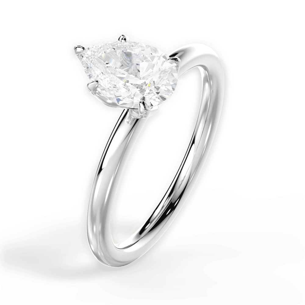 14kt White Gold/18kt White Gold/Platinum/pear/perspective
