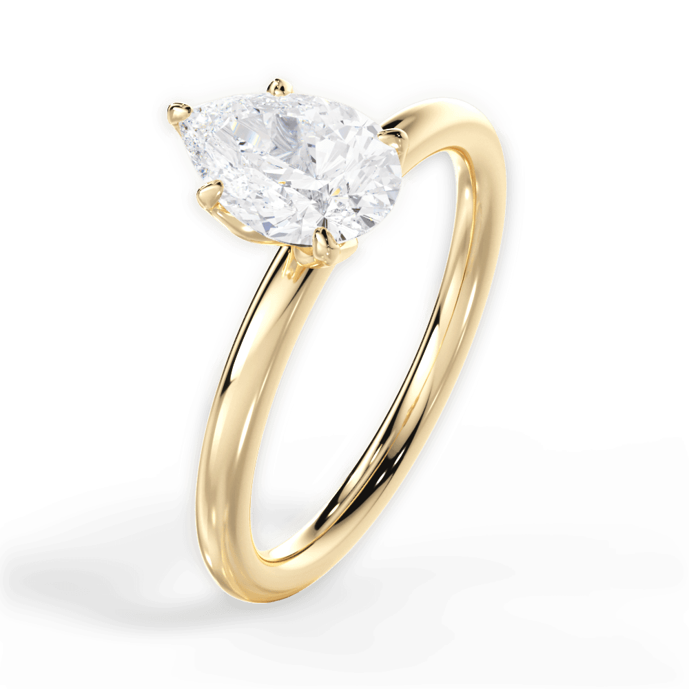 14kt Yellow Gold/18kt Yellow Gold/pear/perspective