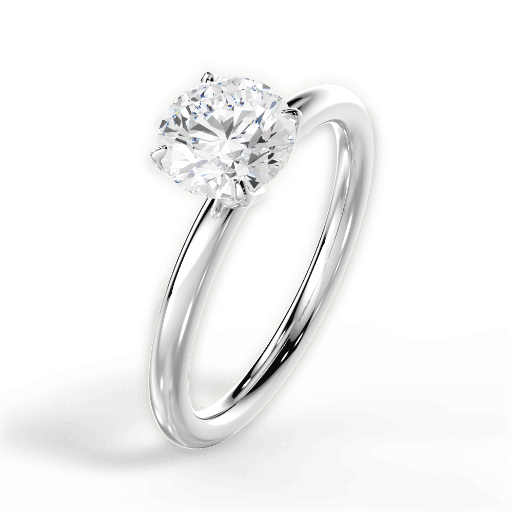 14kt White Gold/18kt White Gold/Platinum/round/perspective