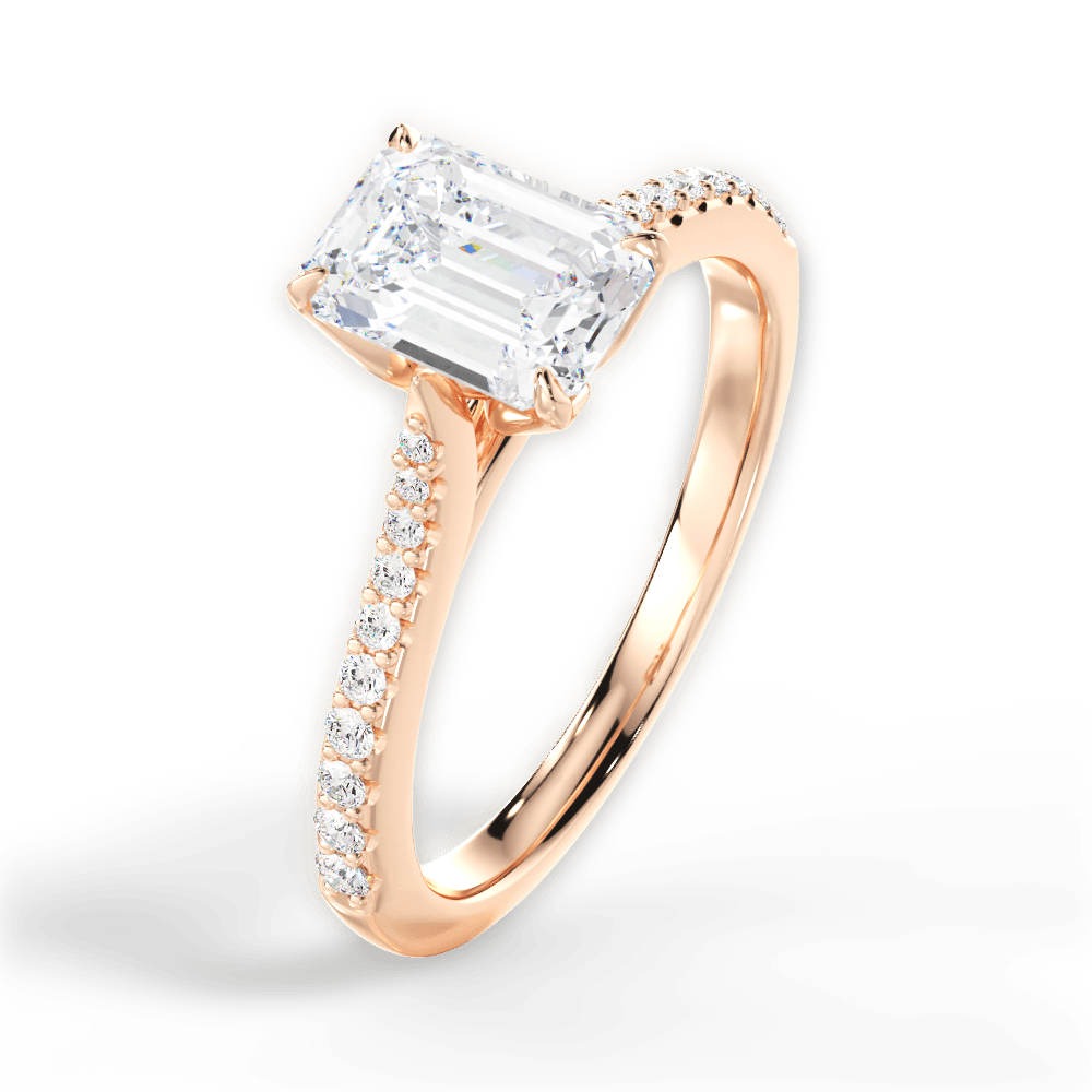 14kt Rose Gold/18kt Rose Gold/emerald/perspective
