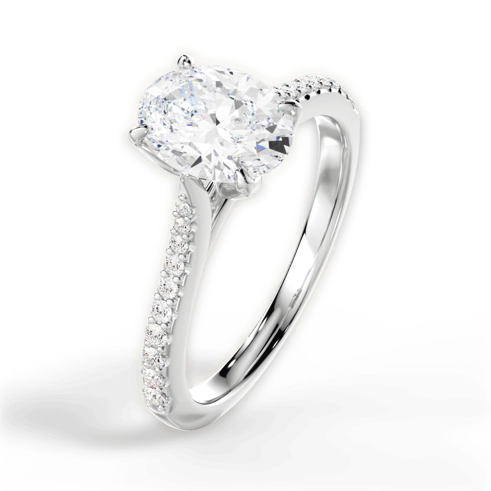 14kt White Gold/18kt White Gold/Platinum/oval/perspective