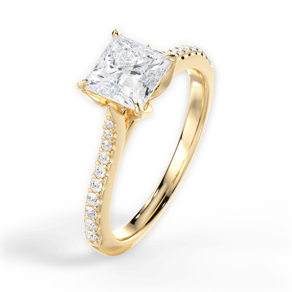 14kt Yellow Gold/18kt Yellow Gold/princess/perspective