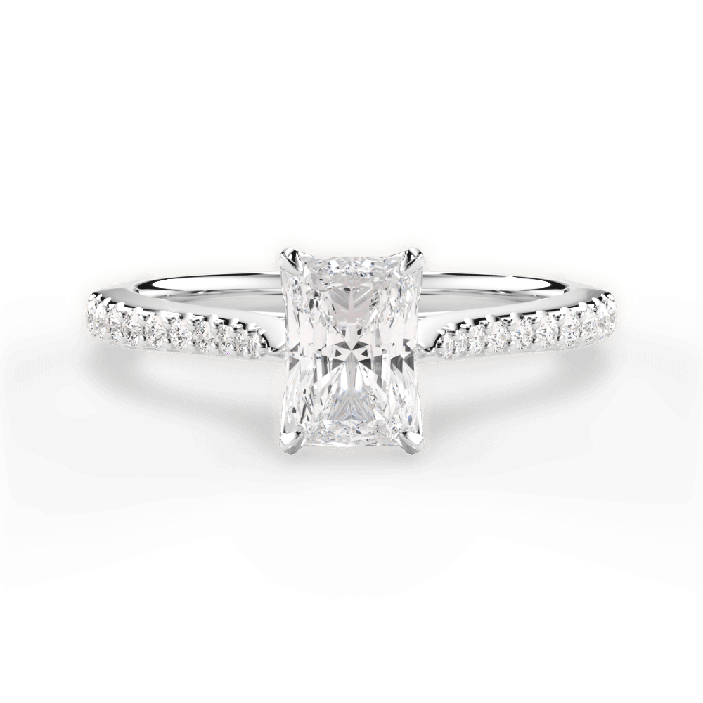 14kt White Gold/18kt White Gold/Platinum/radiant/top