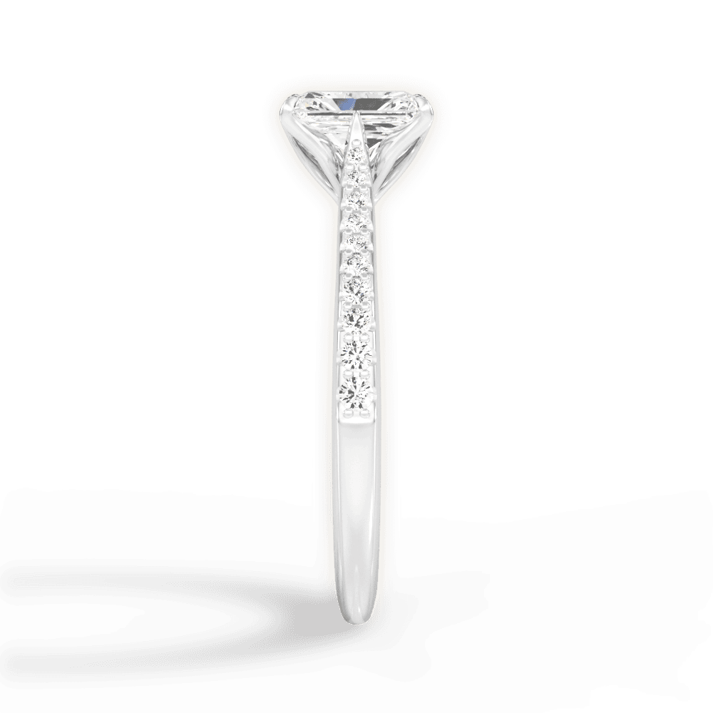 14kt White Gold/18kt White Gold/Platinum/radiant/side