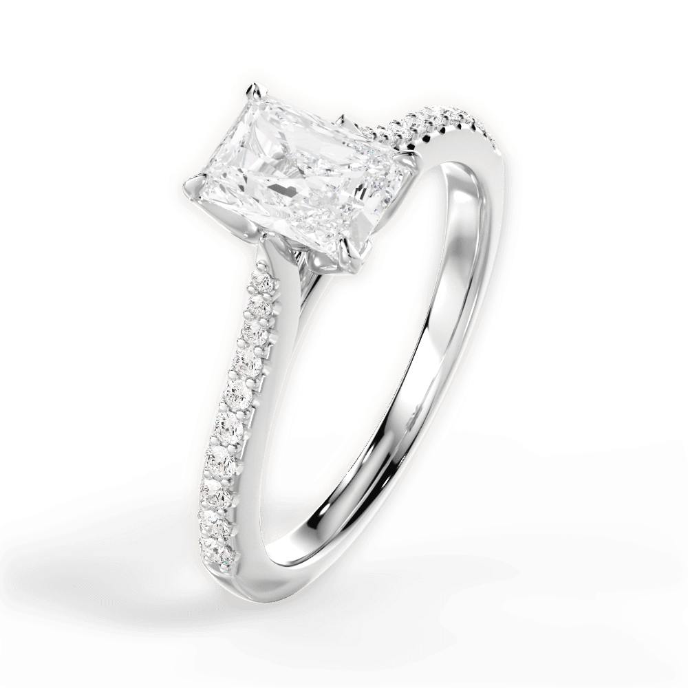 14kt White Gold/18kt White Gold/Platinum/radiant/perspective
