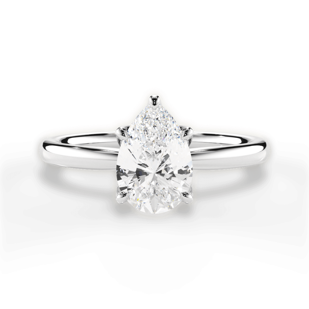 14kt White Gold/18kt White Gold/Platinum/pear/top