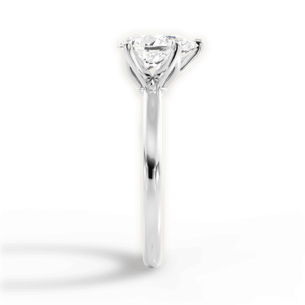 14kt White Gold/18kt White Gold/Platinum/pear/side