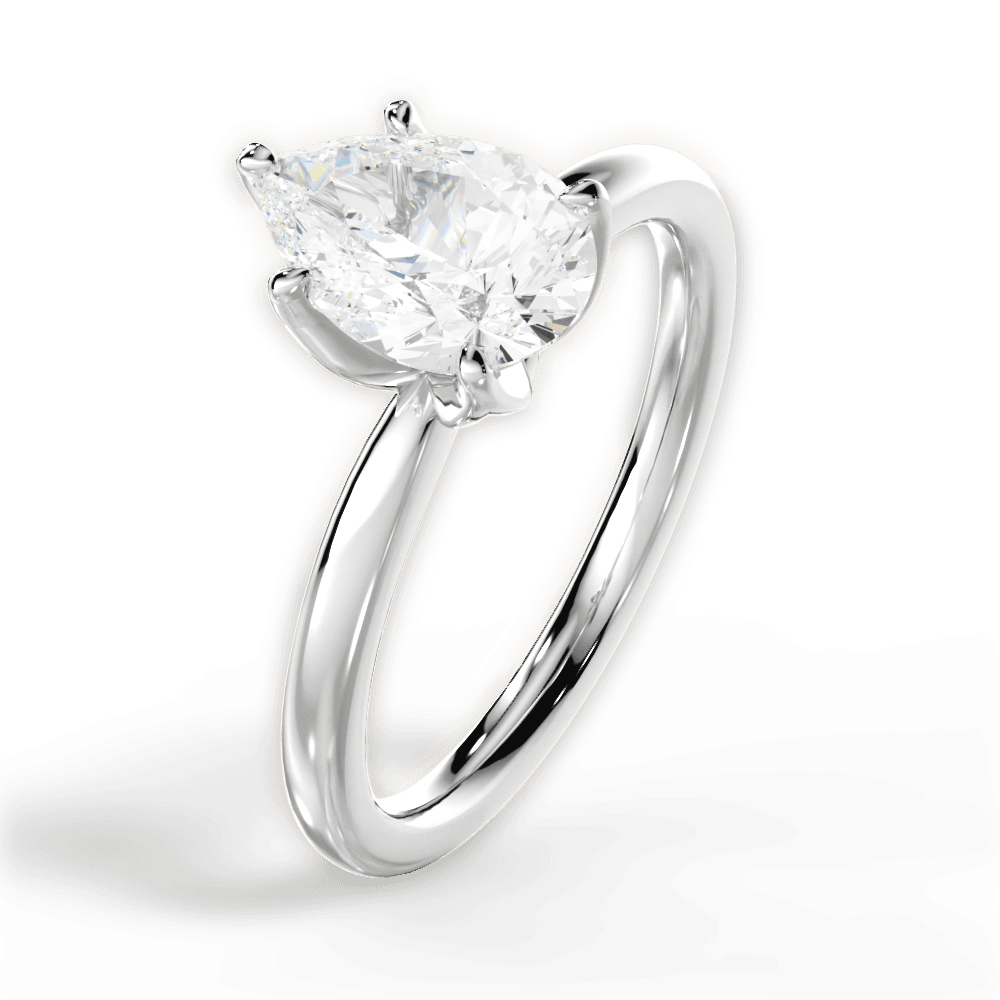 14kt White Gold/18kt White Gold/Platinum/pear/perspective