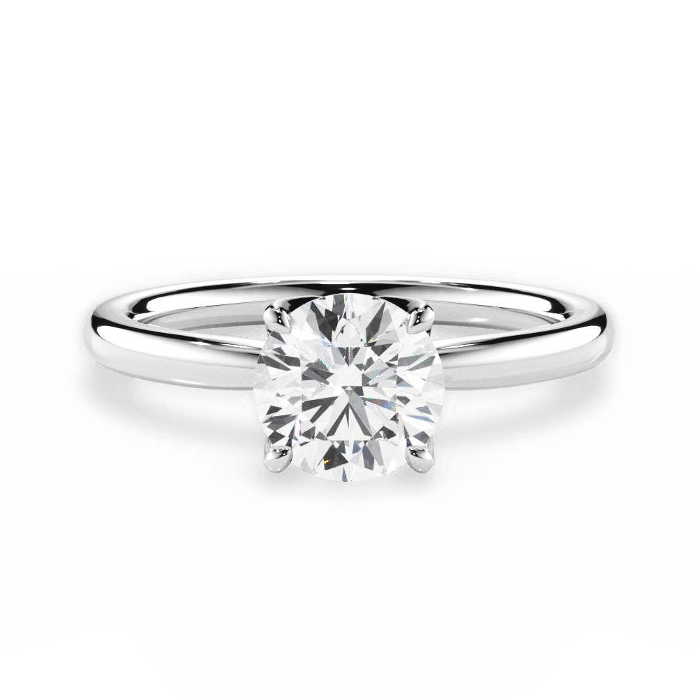 14kt White Gold/18kt White Gold/Platinum/round/top