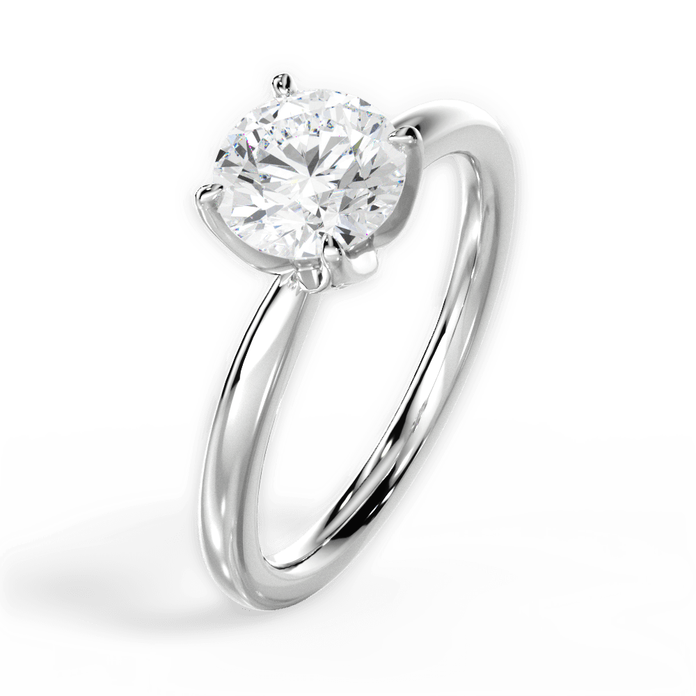 14kt White Gold/18kt White Gold/Platinum/round/perspective