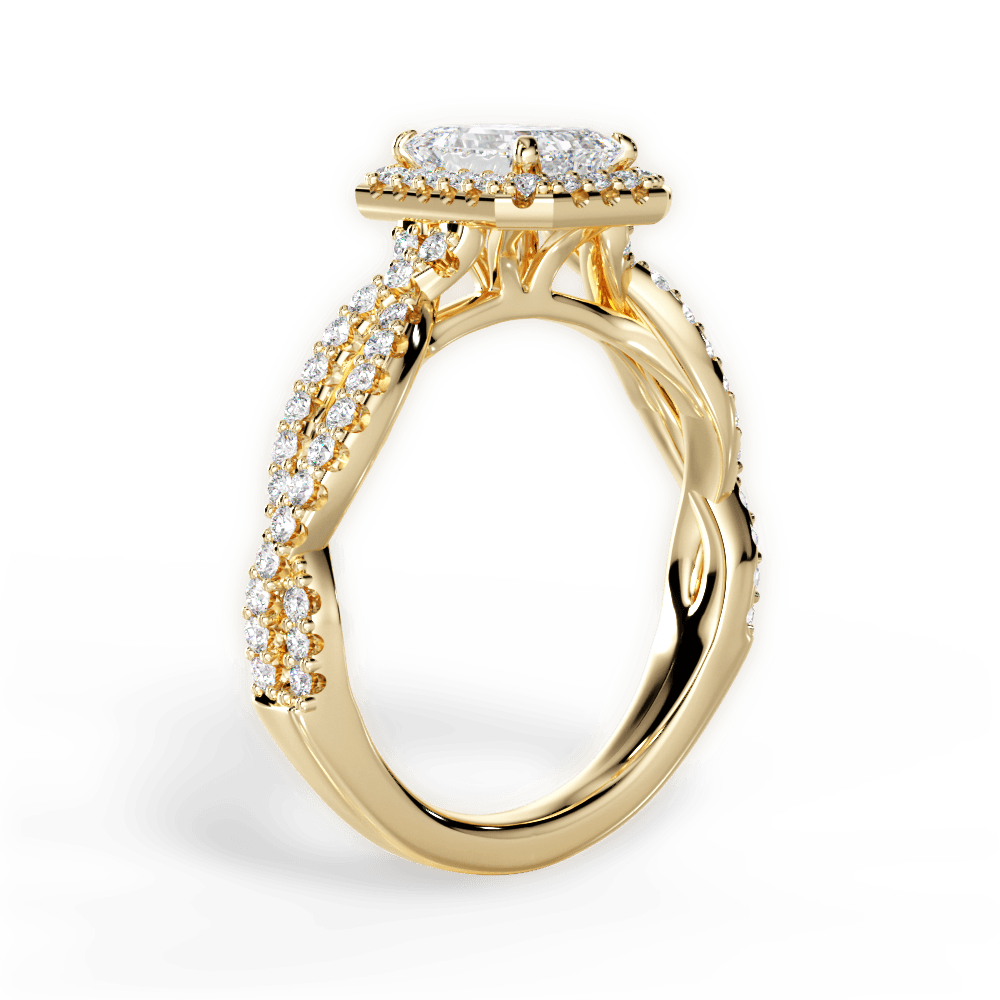 14kt Yellow Gold/18kt Yellow Gold/emerald/side
