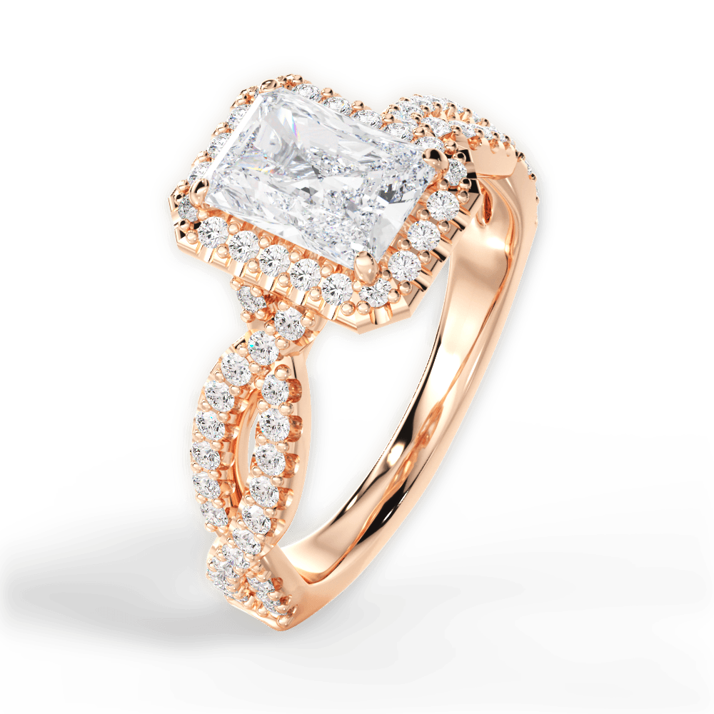 14kt Rose Gold/18kt Rose Gold/radiant/front