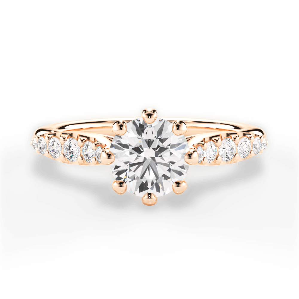 14kt Rose Gold/18kt Rose Gold/round/top