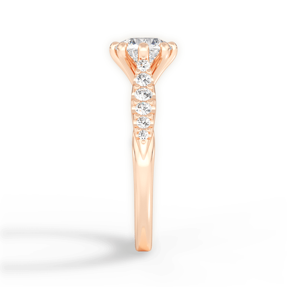 14kt Rose Gold/18kt Rose Gold/round/side