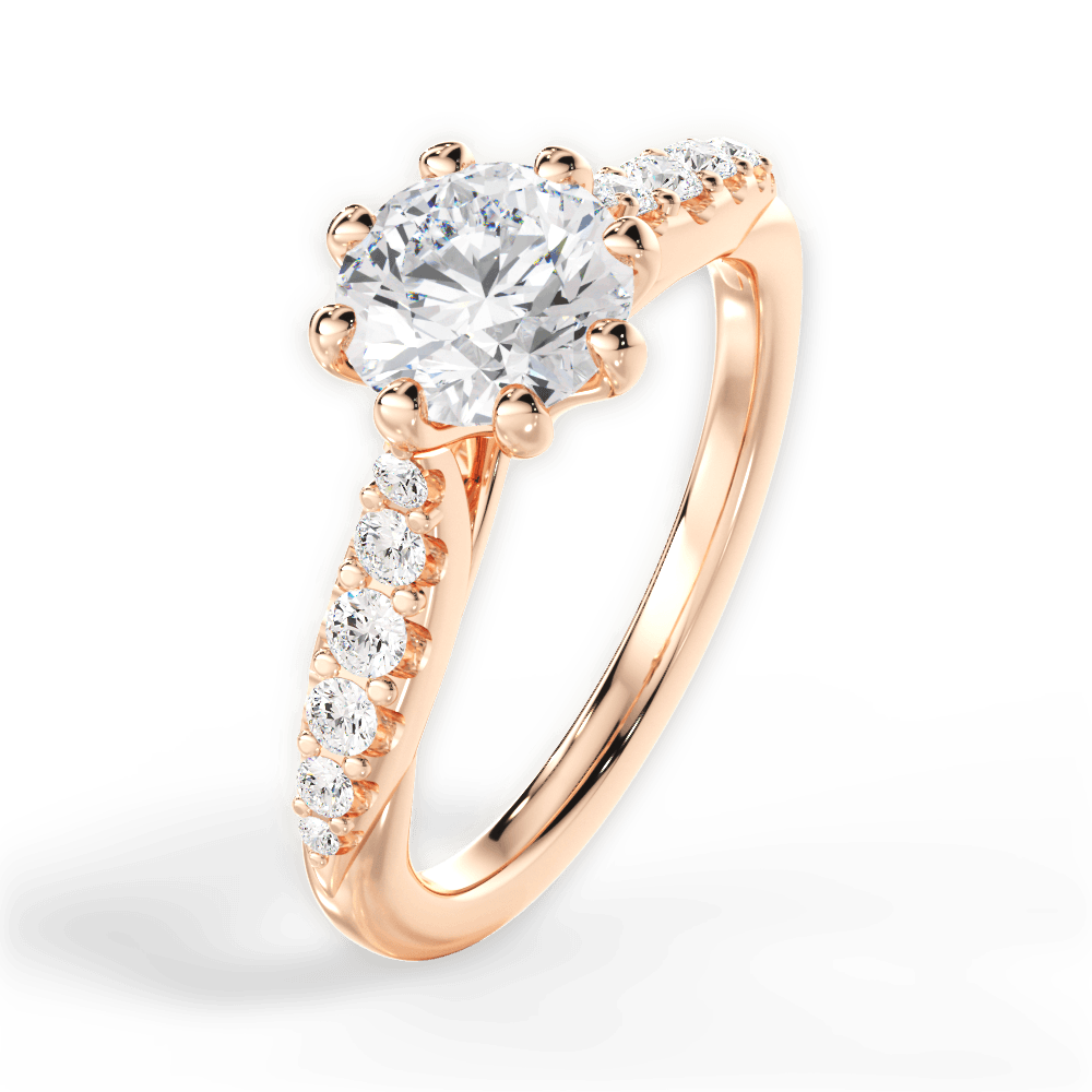 14kt Rose Gold/18kt Rose Gold/round/perspective