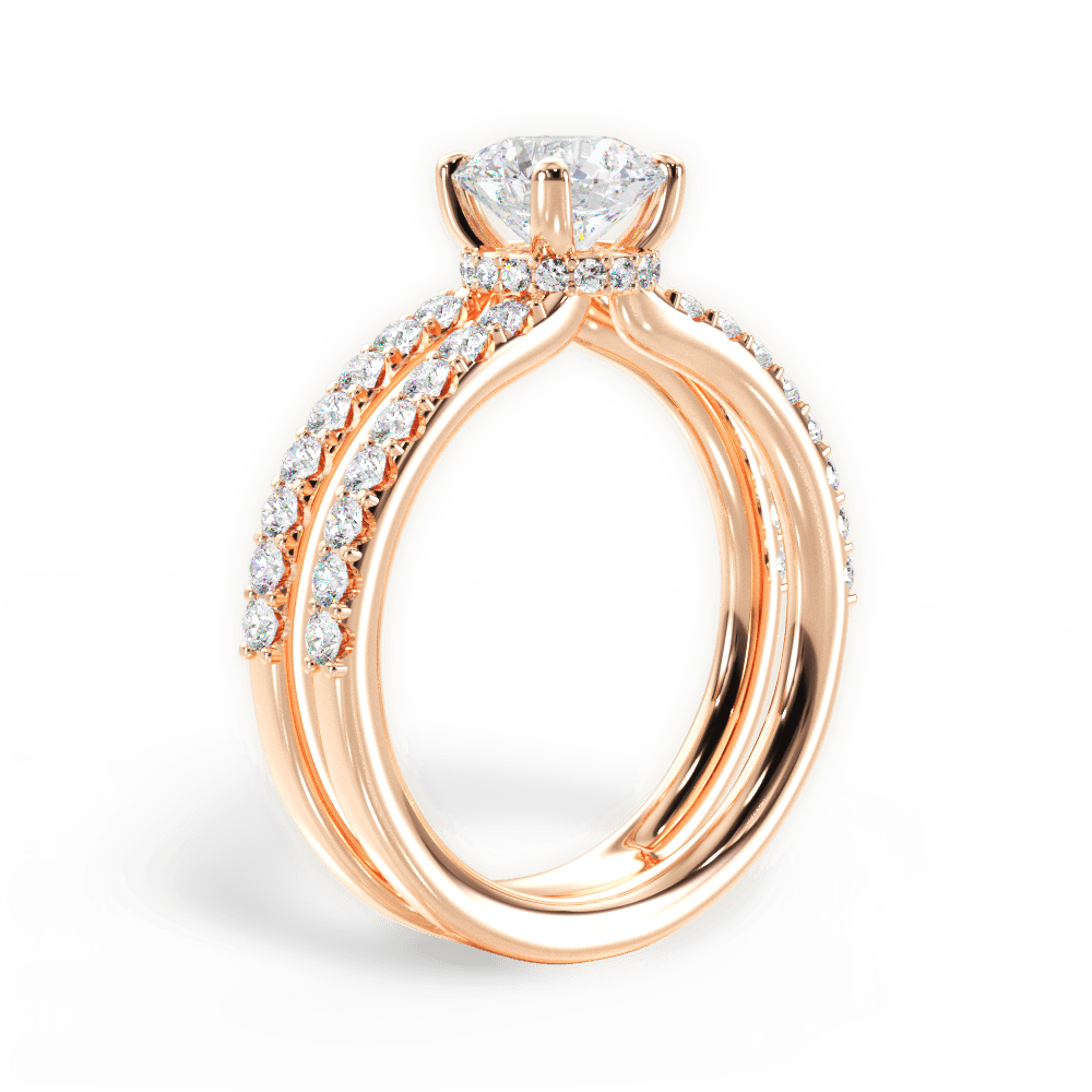 14kt Rose Gold/18kt Rose Gold/round/front