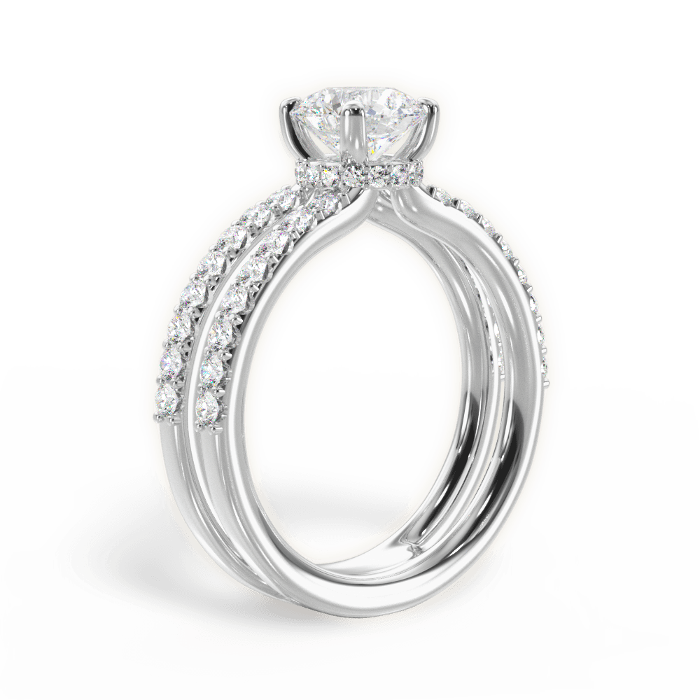 14kt White Gold/18kt White Gold/Platinum/round/front