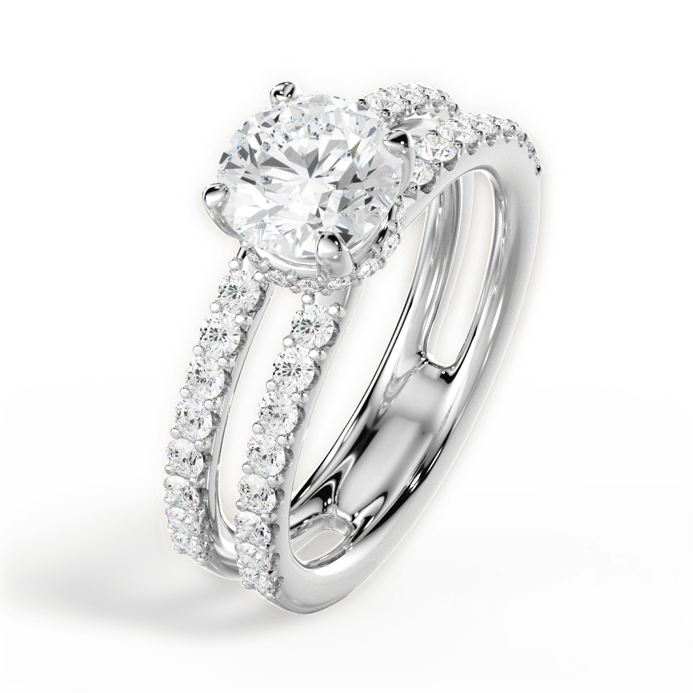 14kt White Gold/18kt White Gold/Platinum/round/perspective