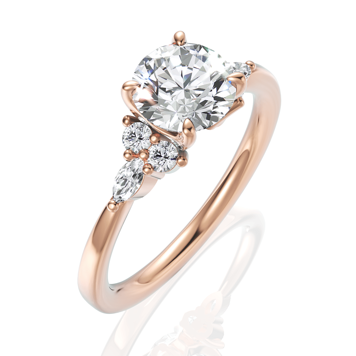 14kt Rose Gold/18kt Rose Gold/round/perspective