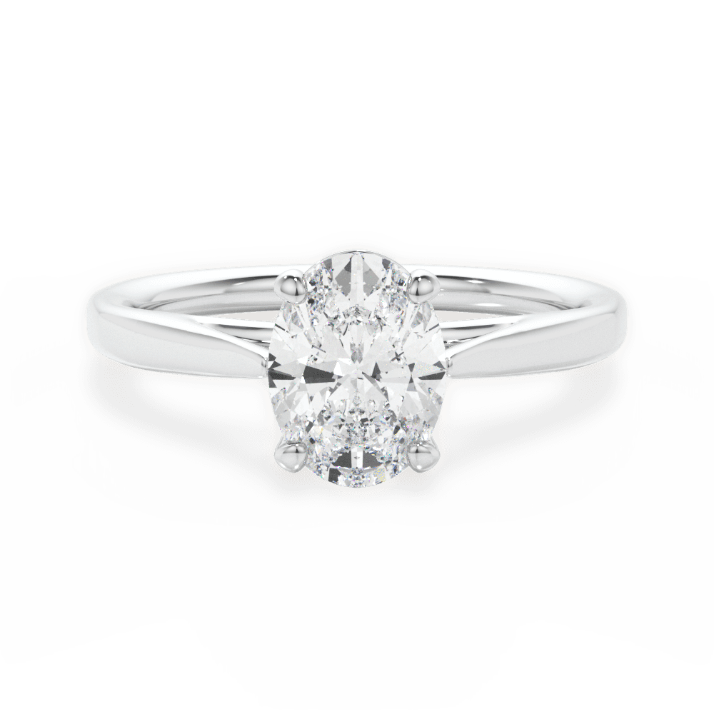 14kt White Gold/18kt White Gold/Platinum/oval/top