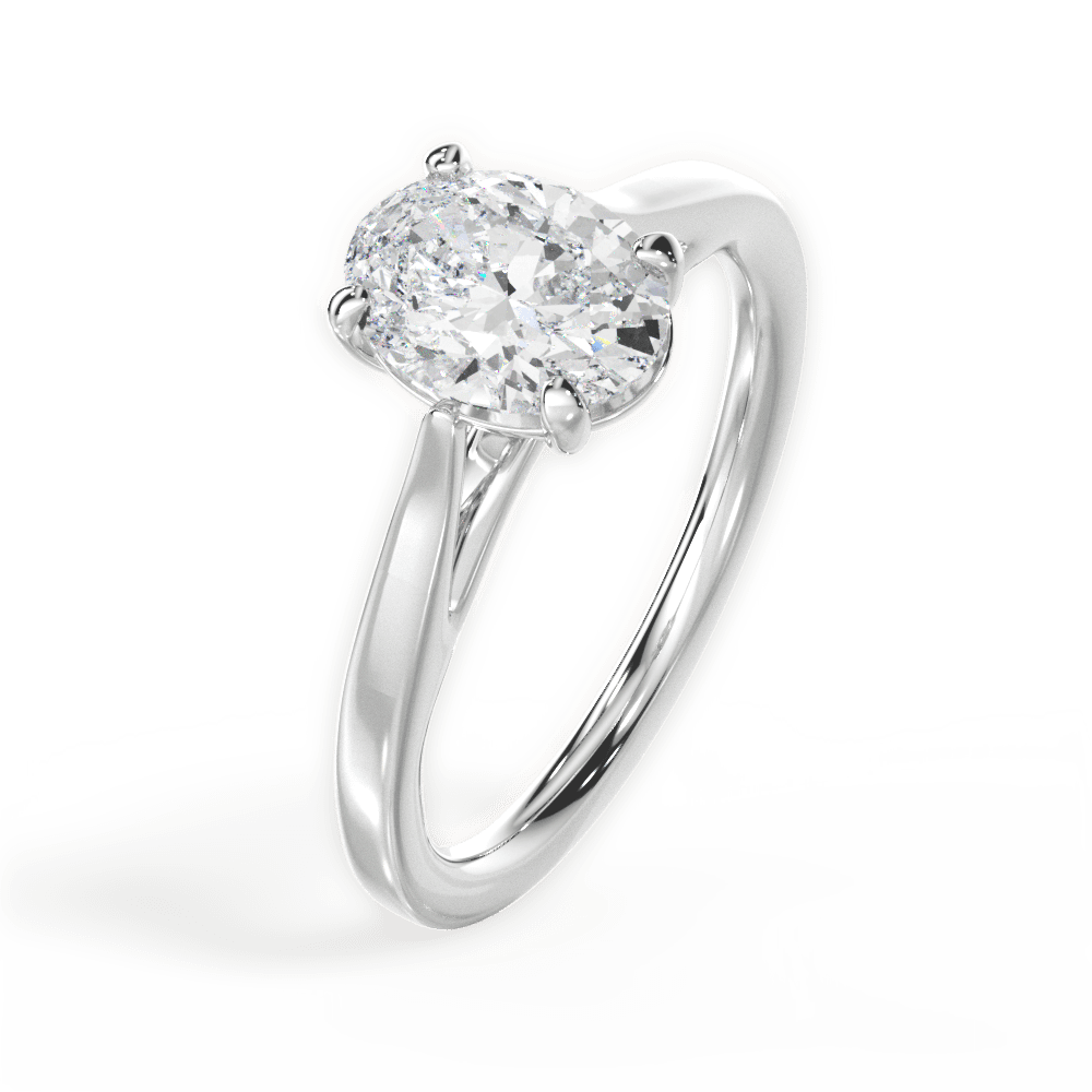 14kt White Gold/18kt White Gold/Platinum/oval/perspective