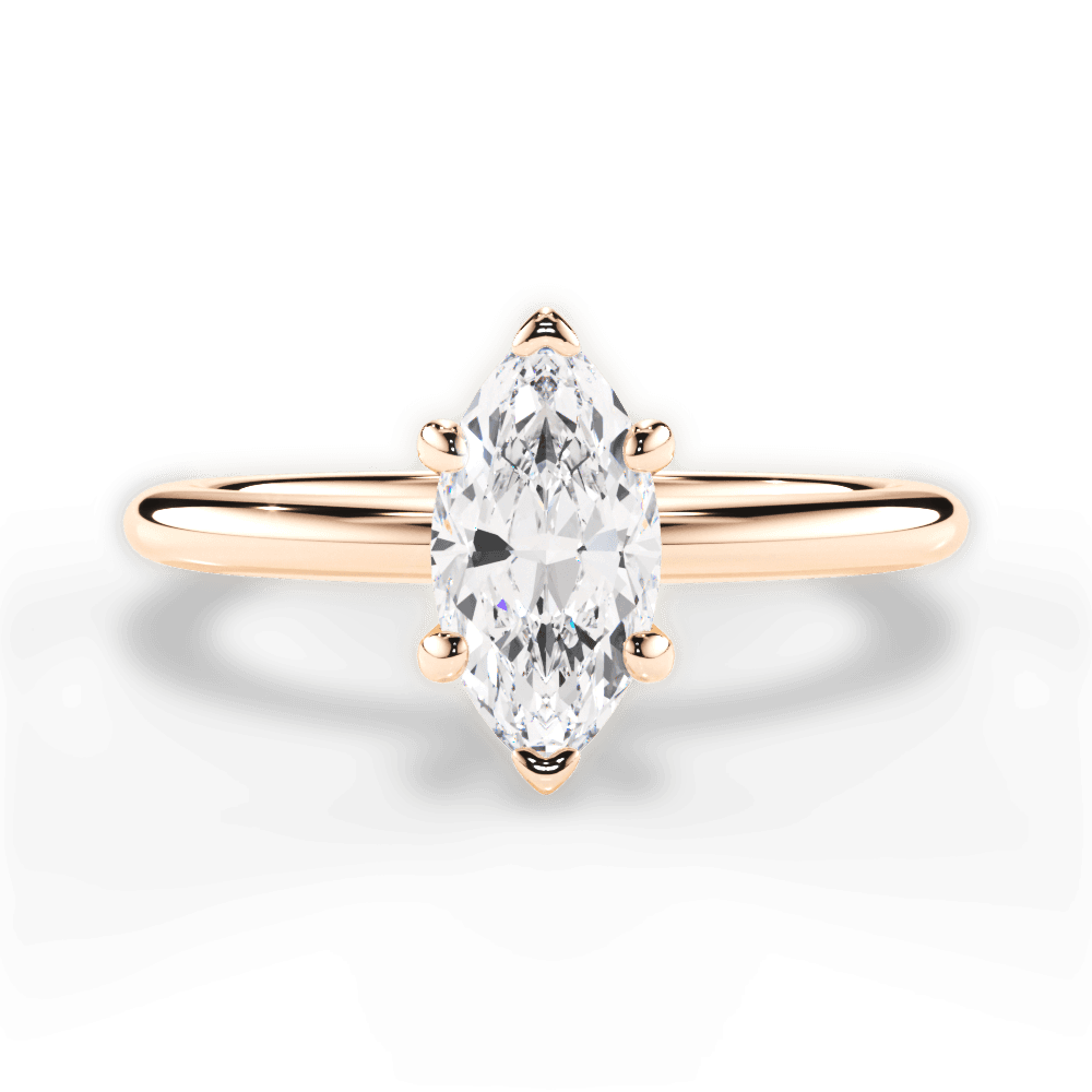 14kt Rose Gold/18kt Rose Gold/marquise/top