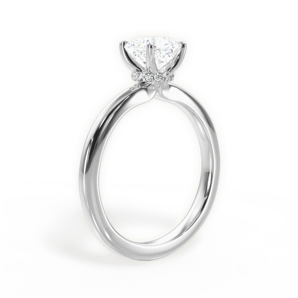 14kt White Gold/18kt White Gold/Platinum/asscher/front