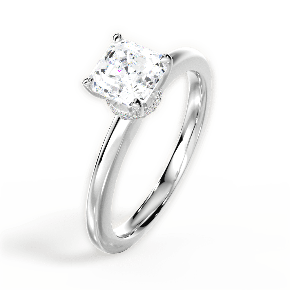 14kt White Gold/18kt White Gold/Platinum/asscher/side