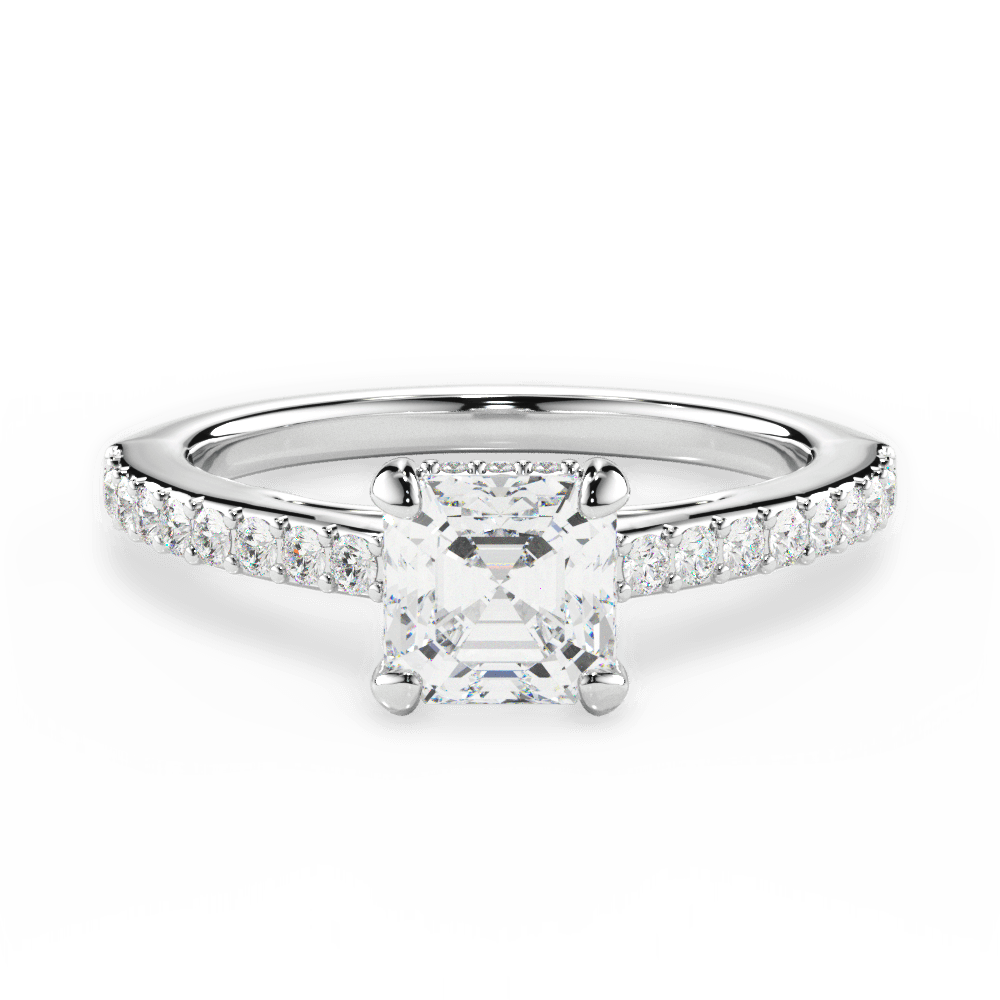 14kt White Gold/18kt White Gold/Platinum/asscher/top