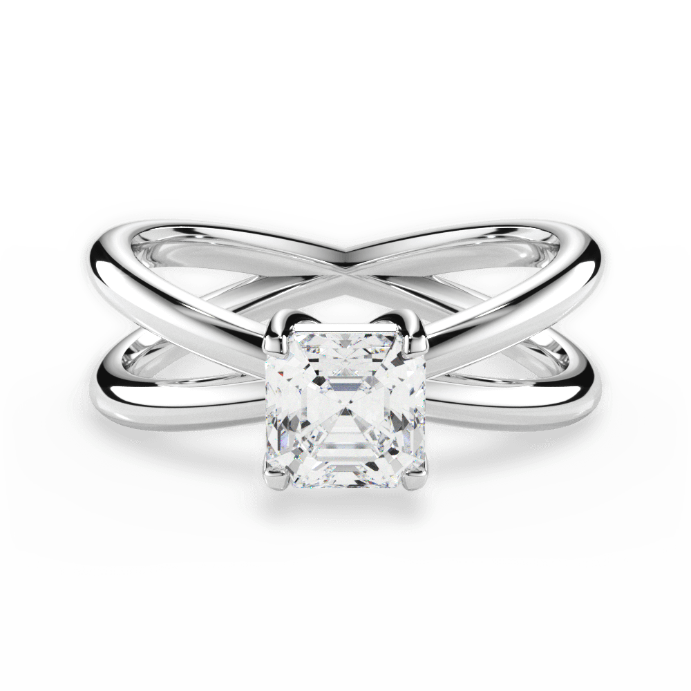14kt White Gold/18kt White Gold/Platinum/asscher/top
