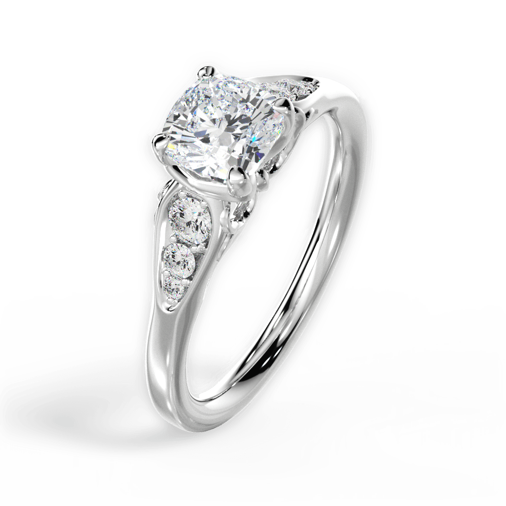 14kt White Gold/18kt White Gold/Platinum/cushion/perspective